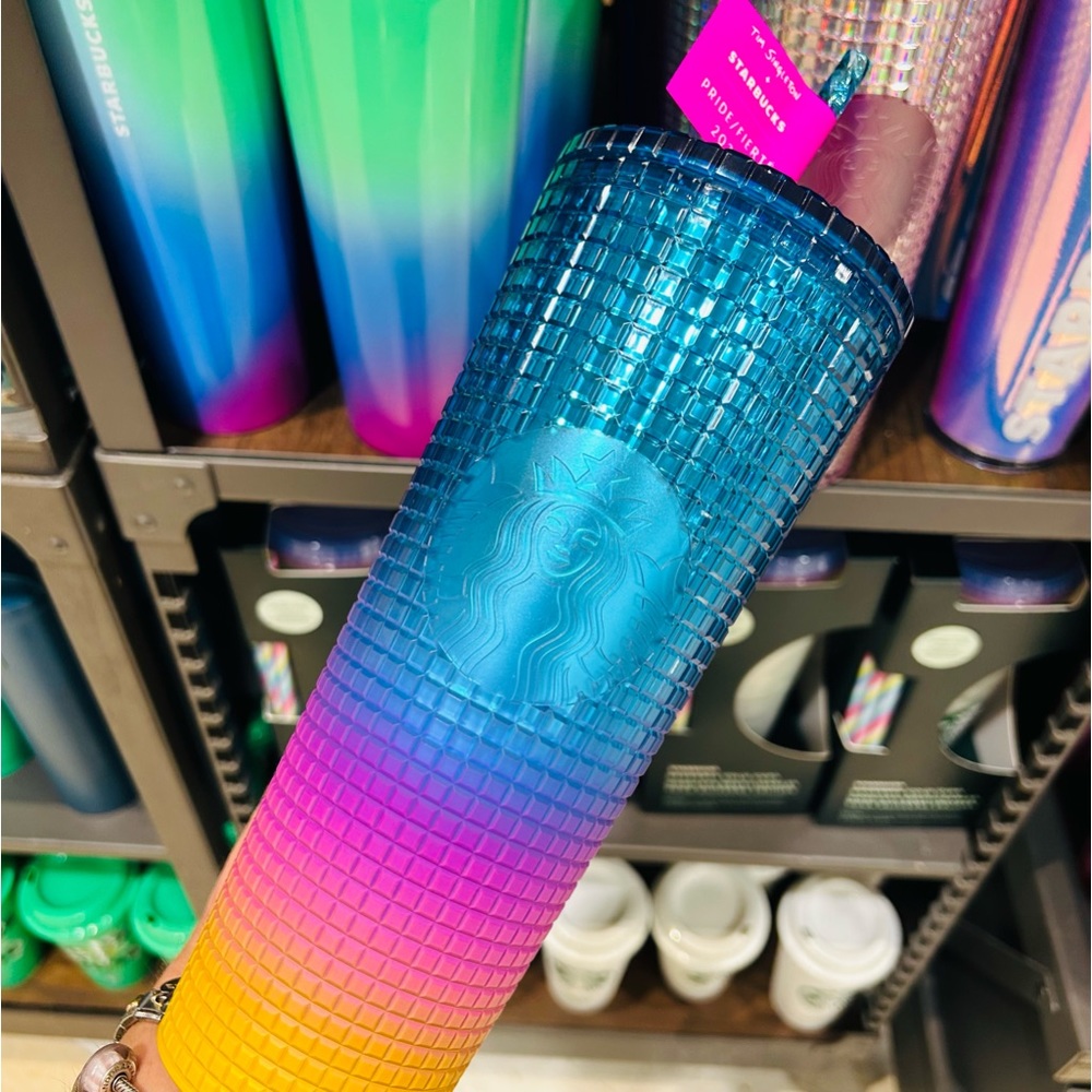 Starbucks Tim Singleton Pride Cup Rainbow Grid Cold Tumbler 24oz Venti New 2023